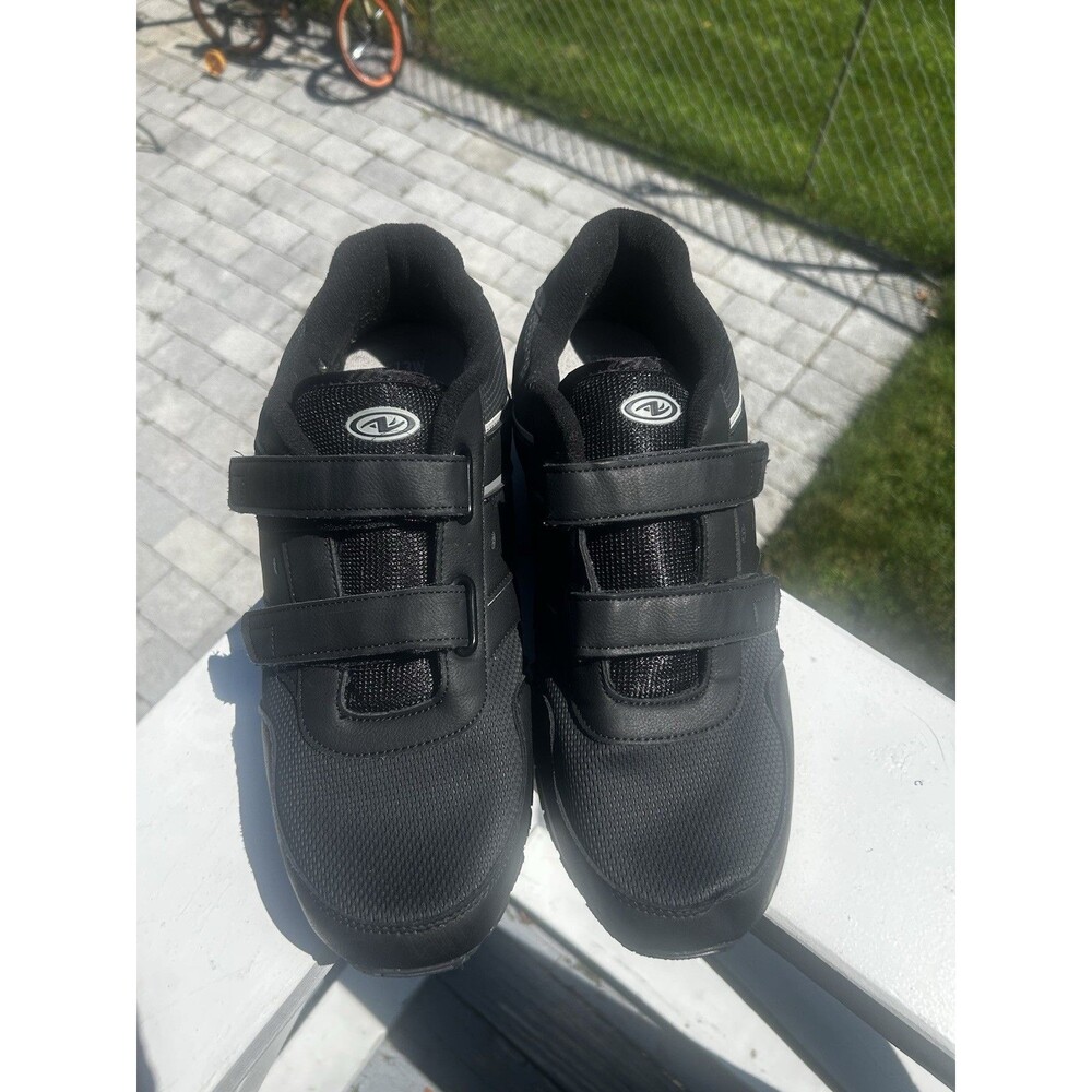 Athletic Works Men’s Black Hook-and-Loop Sneakers Size 13 Wide
